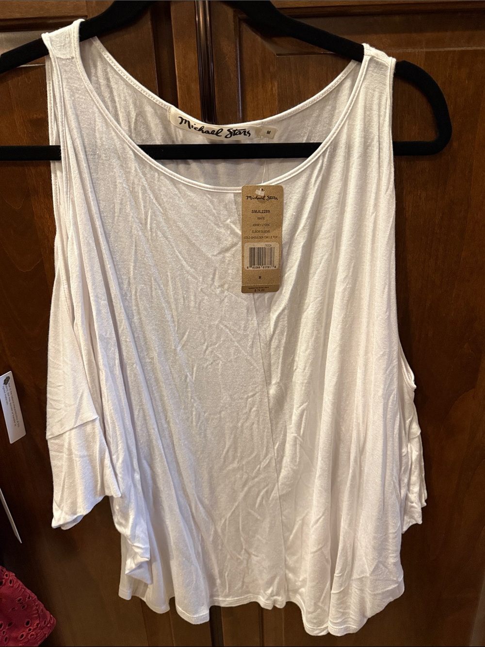 Michael Stars White Cold-Shoulder Tank with Draped Silhouette - NWT